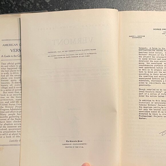 Rare "Vermont: A Guide to the Green Mountain State," 1937 First Ed. Hardcover - Picture 7 of 17